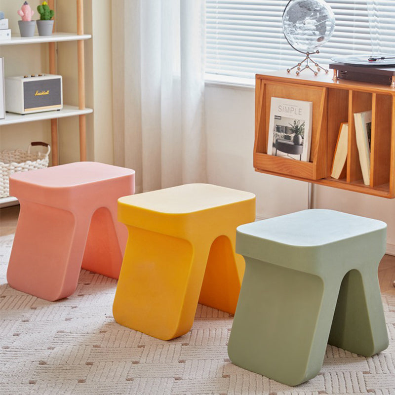 Modern Minimalist Rectangular PE Plastic Low Stool For Living Room