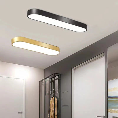 Modern Minimalist Elliptical Strip Iron Acrylic LED Flush Mount Ceiling Light For Hallway