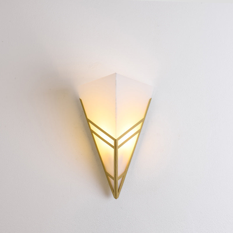 Contemporary Nordic Iron Acrylic Inverted Triangle 1-Light Wall Sconce Lamp For Living Room