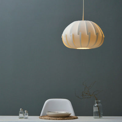 Modern Minimalist White Pumpkin Design PVC 1-Light Pendant Light