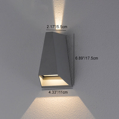 Modern Minimalist Trapezoidal Aluminum Silicone PVC Lens LED Outdoor Wall Sconce Lamp For Garden