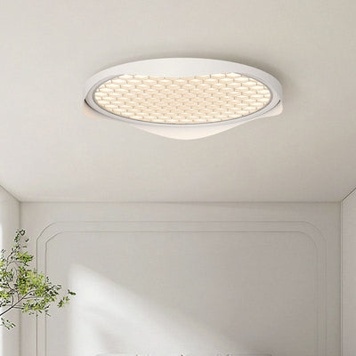 Modern Minimalist Aluminum Round Glass LED Flush Mount Ceiling Light For Bedroom