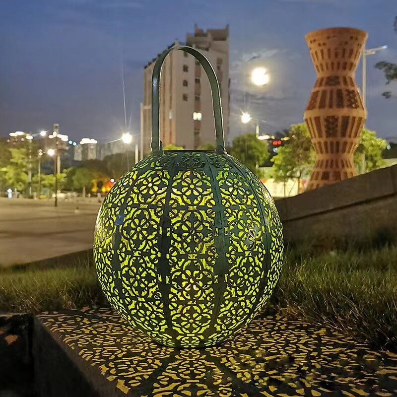 Tiffany Solar Creative Hollow Lantern Waterproof LED Outdoor  Lawn Landscape Light