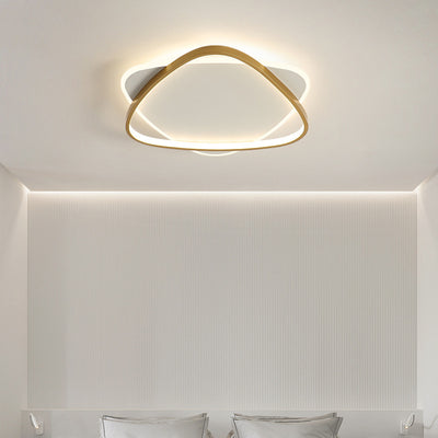 Modern Minimalist Triangle Iron Acrylic LED Flush Mount Ceiling Light For Bedroom