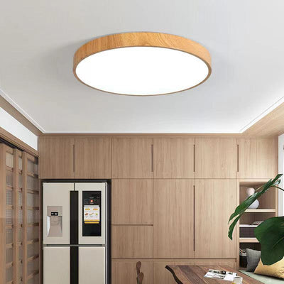 Contemporary Scandinavian Round PVC Iron LED Flush Mount Ceiling Light For Bedroom