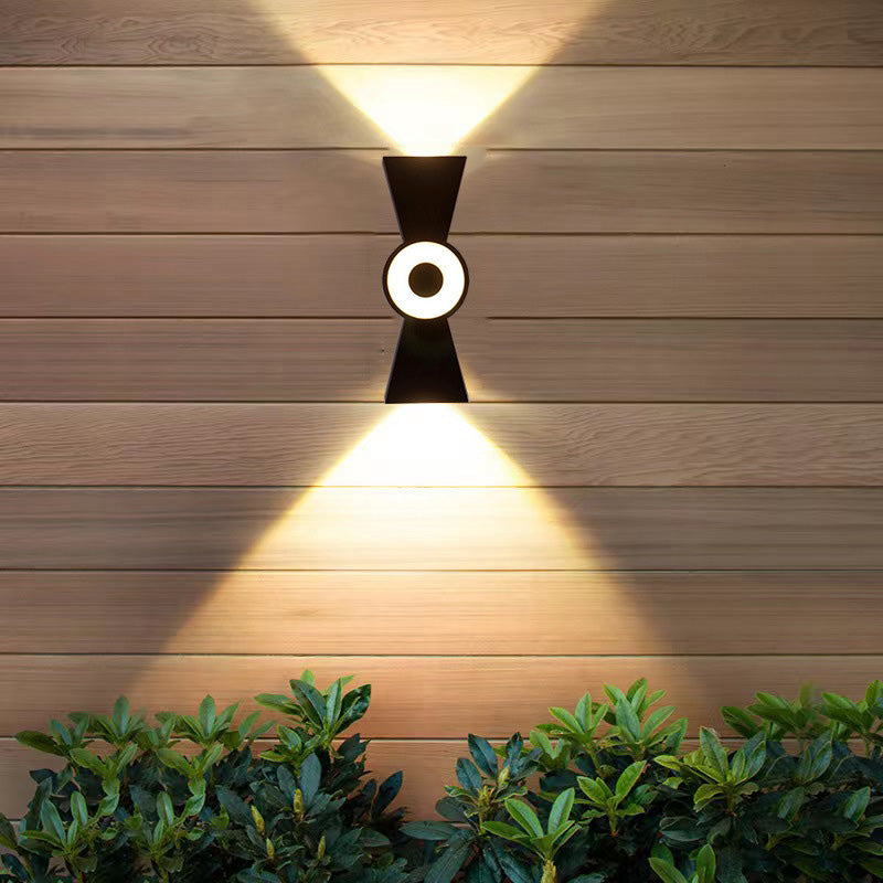 Modern Simplicity Waterproof Hourglass Chinese Knot Aluminium PC LED Wall Sconce Lamp For Outdoor Patio