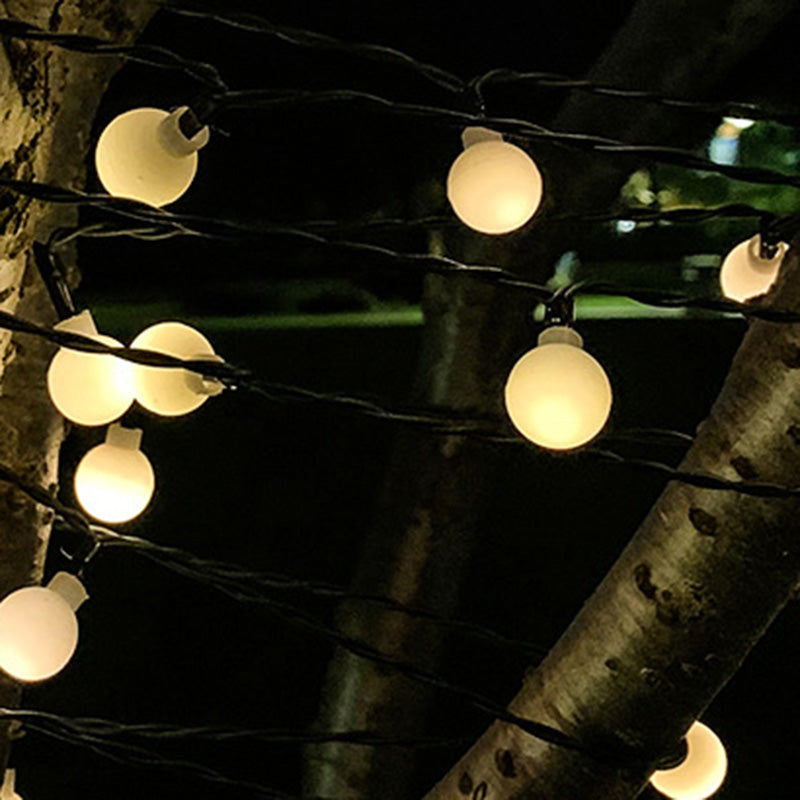 Modern Art Deco Waterproof Solar PVC Rubber Acrylic Snow Bee Ball Crystal Ball Teardrop LED String Lights Outdoor Light For Garden