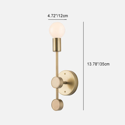 Modern Minimalist Copper Glass Ball 1-Light Wall Sconce Lamp For Living Room