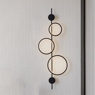 Modern Minimalist Multiple Circle Iron Silicone LED Wall Sconce Lamp For Living Room