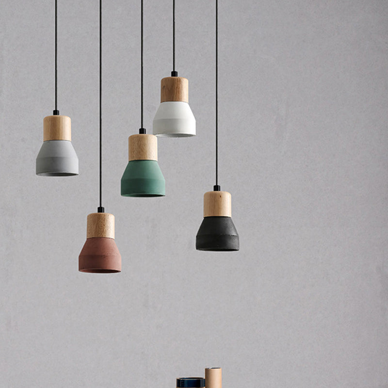 Nordic Cement Tapered 1-Light Mini LED Pendant Light