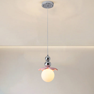 Contemporary Creative Iron Corn Glass Ball 1-Light Pendant Light For Living Room