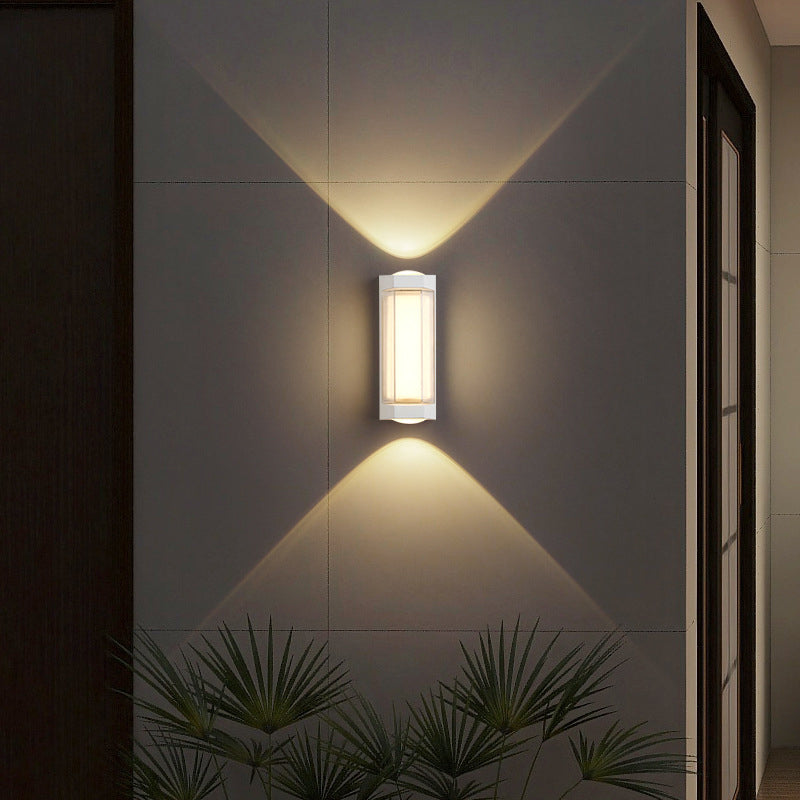 Contemporary Simplicity Aluminum Up And Down Luminous LED Waterproof Wall Sconce Lamp For Outdoor Patio