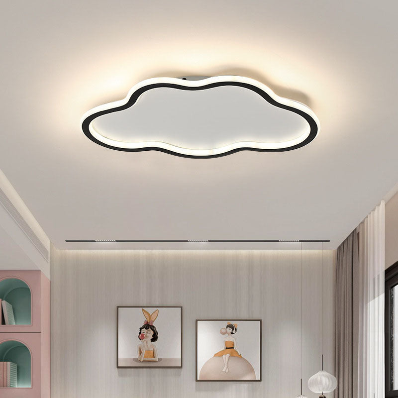 Modern Minimalist Cloudy Iron Acrylic LED Flush Mount Ceiling Light For Bedroom