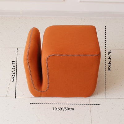 Modern Simplicity Fabric Wood Sponge Cube Vanity Stool Backless For Bedroom