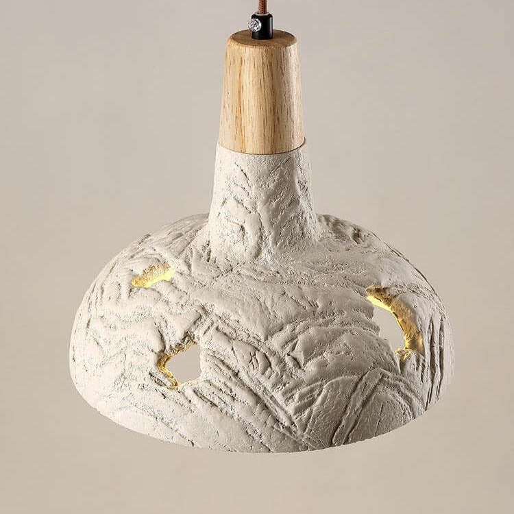 Traditional Rustic Vintage Concrete Discs 1-Light Pendant Light For Bedroom