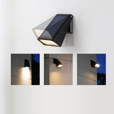 Modern Minimalist Solar Rectangular Trapezoidal ABS PC LED Wall Sconce Lamp For Garden