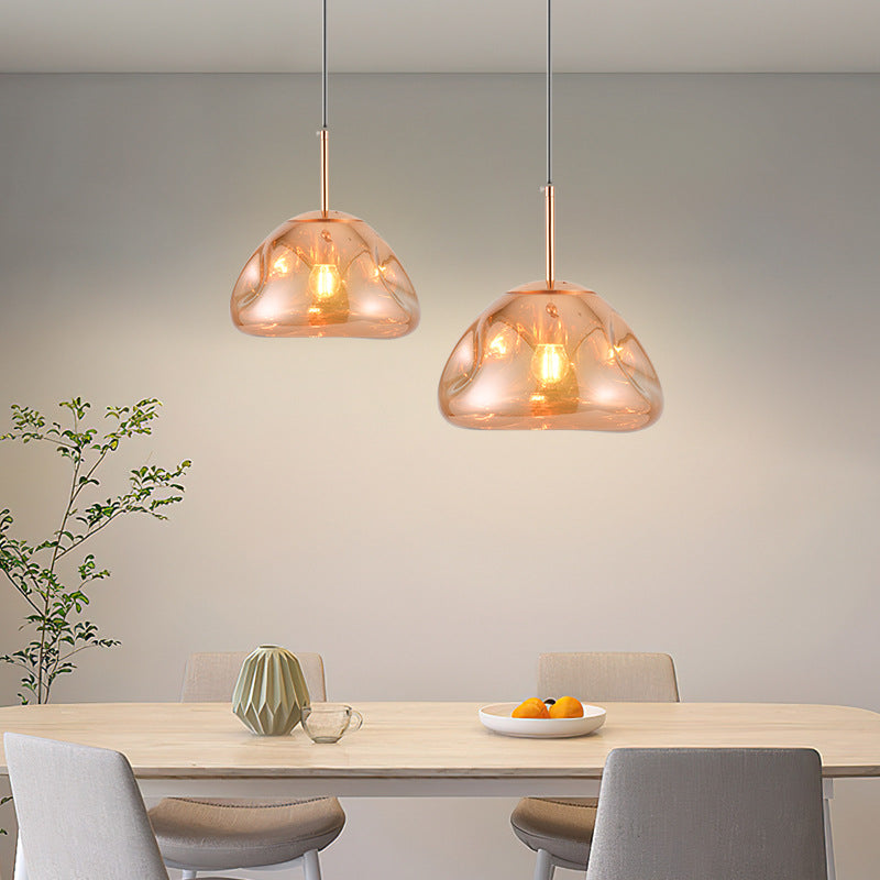 Contemporary Creative Irregular Round Acrylic PVC Metal 1-Light Pendant Light For Living Room