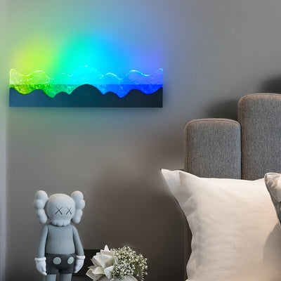 Modern Creative Wrought Iron Colorful Strip LED Wall Sconce Lamp