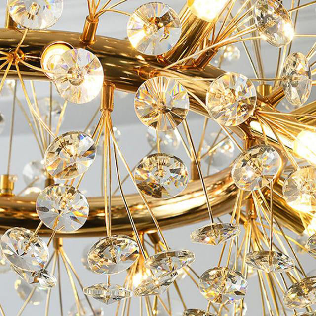 Modern Luxury Crystal Ring Strip 9/12/16/20/28-Light Chandelier For Dining Room