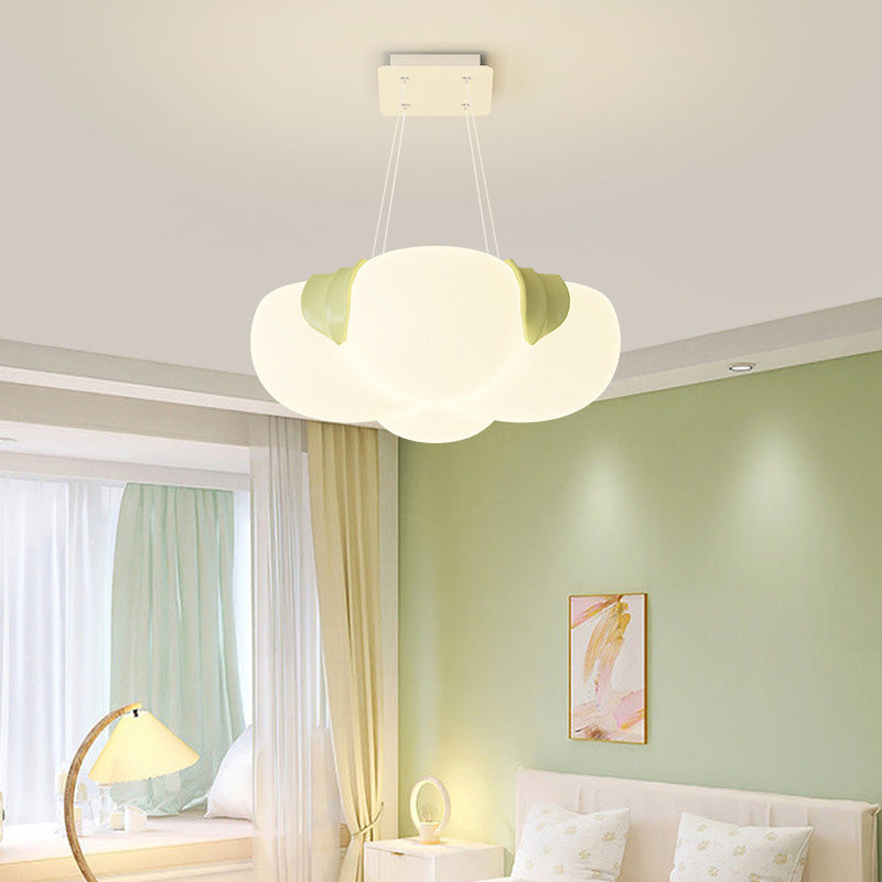 Modern Art Deco Bubble Flower PE Iron LED Chandelier For Bedroom