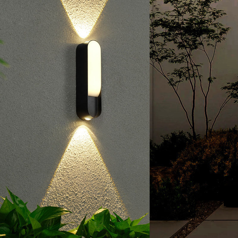 Modern Minimalist Waterproof Oval Aluminum Acrylic LED Outdoor Wall Sconce Lamp For Garden