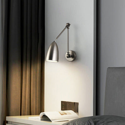 Contemporary Industrial Swingable Cone Metal 1-Light Wall Sconce Lamp For Bedroom