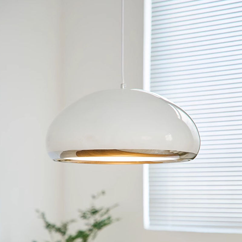 Zeitgenössische Retro Halb Oval Eisen 1-Licht Pendelleuchte für Wohnzimmer 