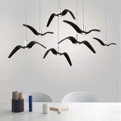 Nordic Creative Personality Wrought Iron Seagull LED Pendant Light