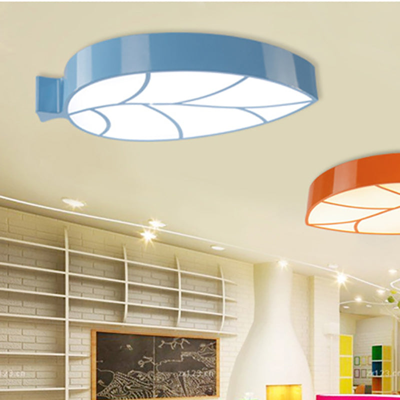 Modern Simplicity Kids Metal Acrylic Foliage Elliptical LED Flush Mount Ceiling Light For Bedroom