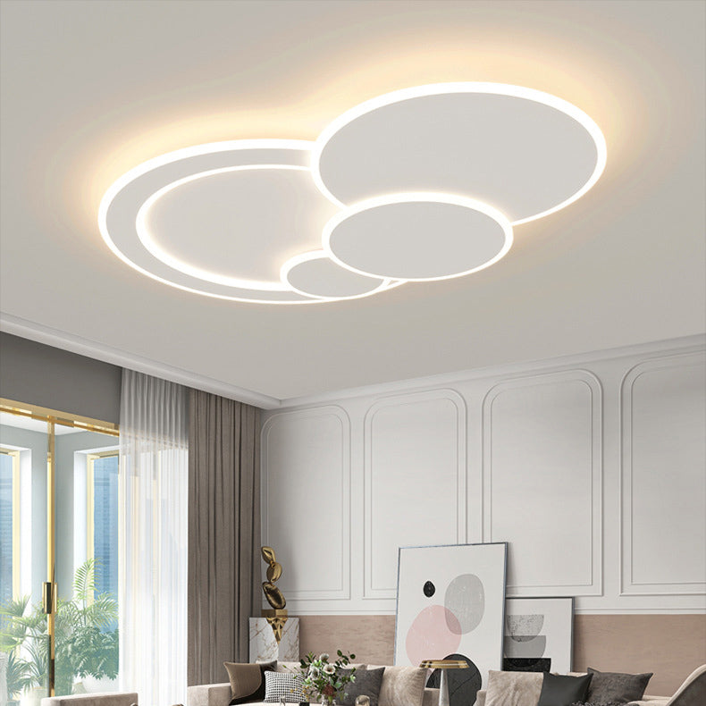 Modern Minimalist Round Acrylic Iron LED Flush Mount Ceiling Light For Living Room