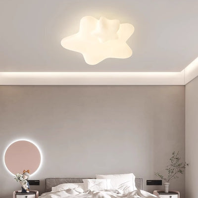 Modern Art Deco Kids PE Iron Star Moon LED Flush Mount Ceiling Light For Bedroom