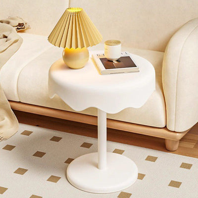 Contemporary Creative Round Ice Cream Shape PP Plastic Carbon Steel End Table For Living Room