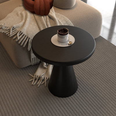 Modern Minimalist Round Cone Base Wood Metal Coffee Table For Living Room