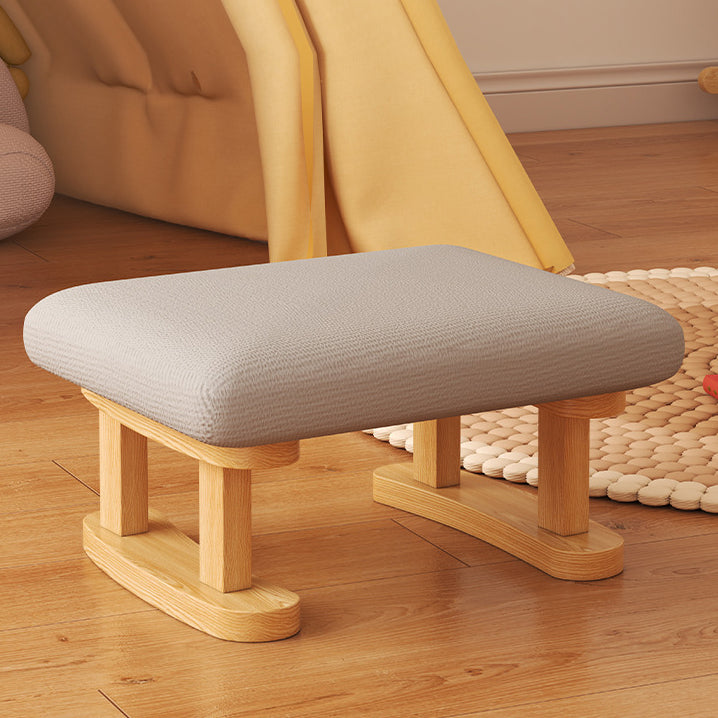 Modern Minimalist Rectangular Fabric Wood Low Stool For Living Room