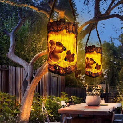 Solar Modern Creative Resin Squirrel Eagle Decoration LED Outdoor Landscape Light