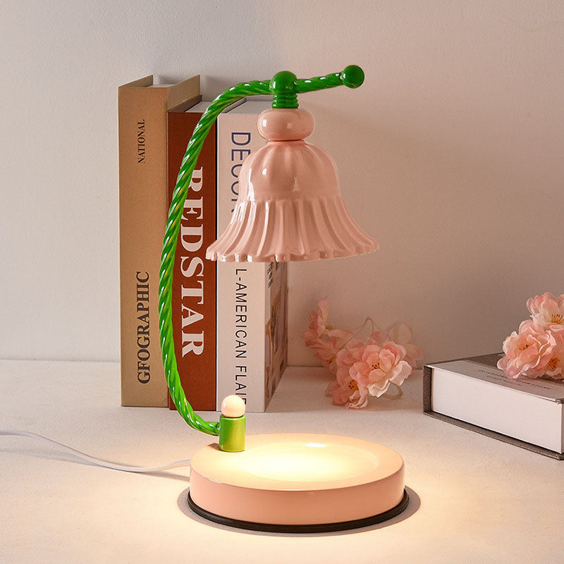 Modern Creative Hardware Flower Shape 1-Light Melting Wax Table Lamp