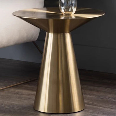 Contemporary Luxury Geometric Round Brushed Stainless Steel Coffee Table For Living Room