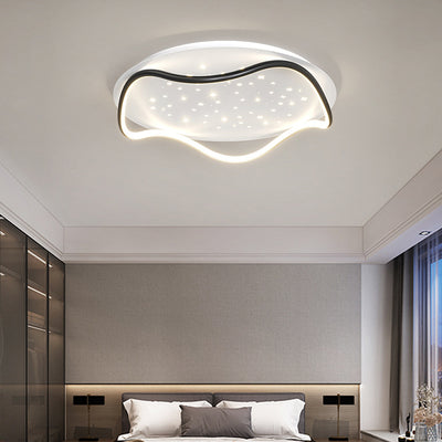 Modern Minimalist Combination Round Line Iron PMMA LED Flush Mount Ceiling Light For Living Room