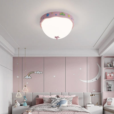 Plafonnier LED encastré en demi-cercle en acrylique, dessin animé créatif contemporain, pour chambre à coucher 