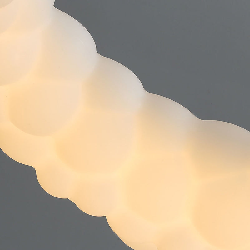 Plafonnier encastré à LED en forme de croissant blanc lait minimaliste nordique 