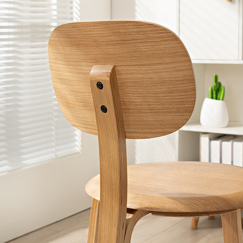 Modern Minimalist Round Cushion Solid Wood Dining Chair Backrest For Dining Room