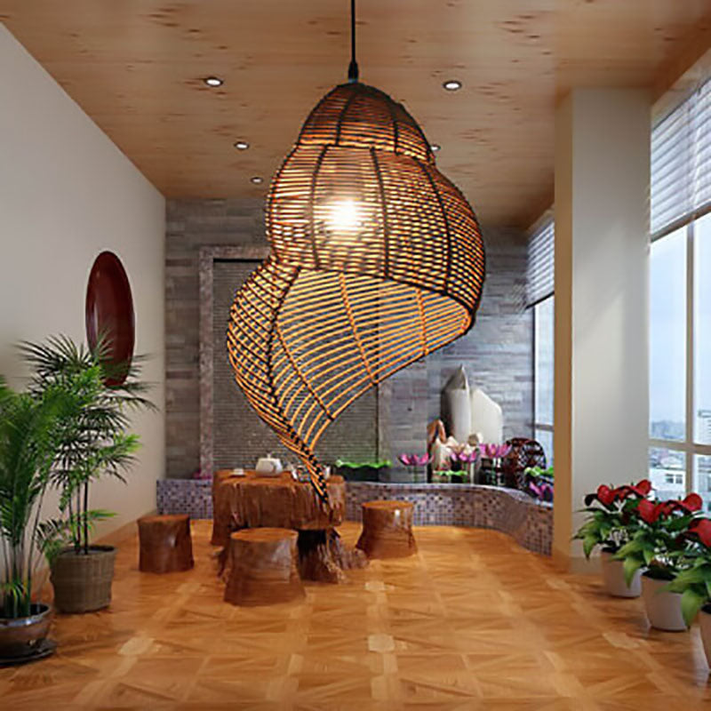 Modern Creative Personality Rattan Conch 1-Light Pendant Light