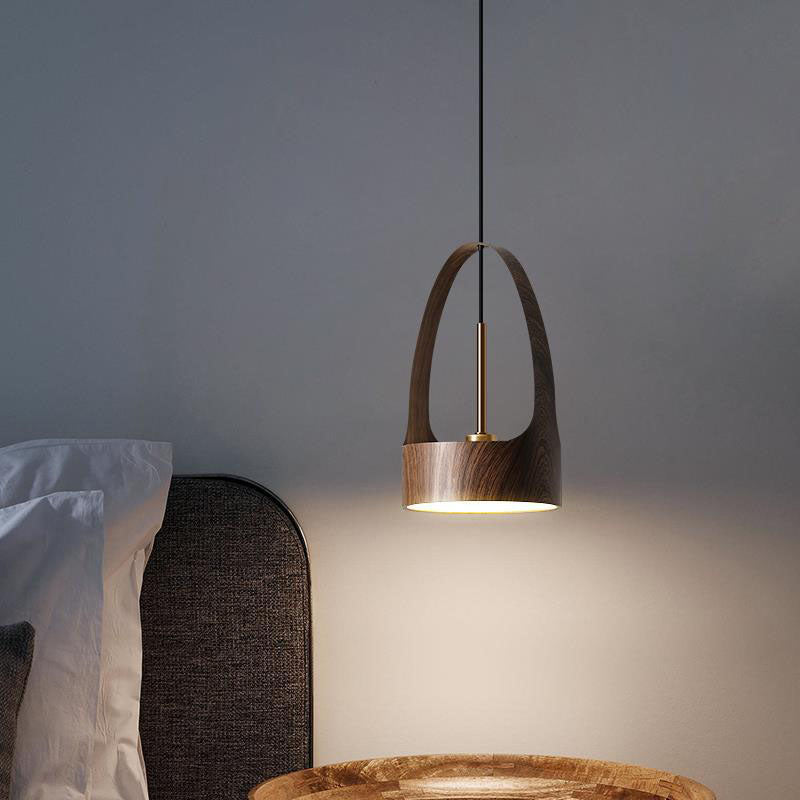 Contemporary Scandinavian Round Iron Acrylic LED Pendant Light For Bedroom