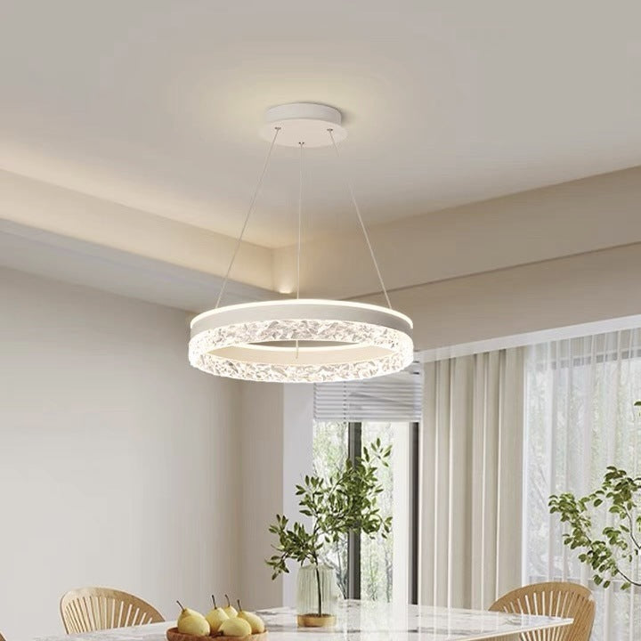 Modern Minimalist Circle Iron Acrylic LED Pendant Light For Bedroom