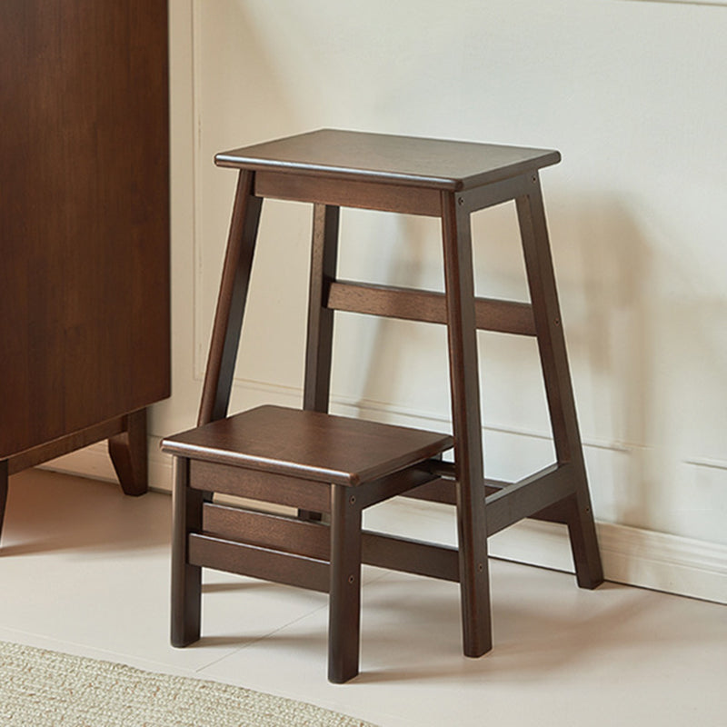 Modern Minimalist Rectangular Wooden Footrest Bar Stool Backless Armless For Dining Room