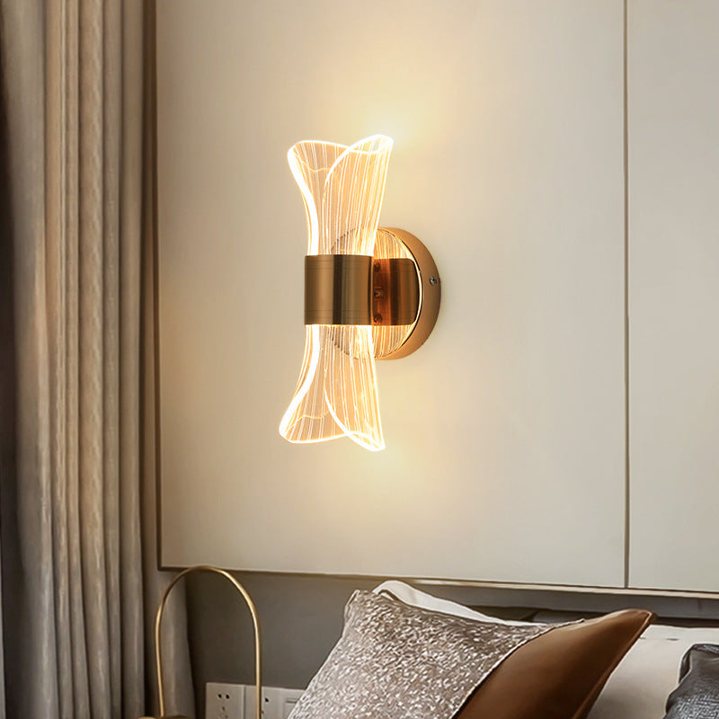 Contemporary Luxury Horn Shape Acrylic Iron LED Wall Sconce Lamp For Living Room