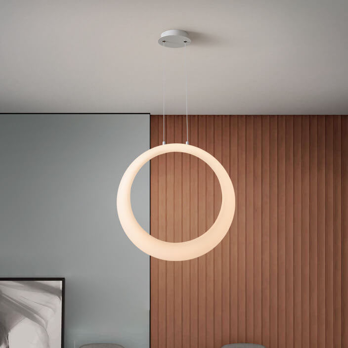 Modern Minimalist PE Circle Moon LED Pendant Light