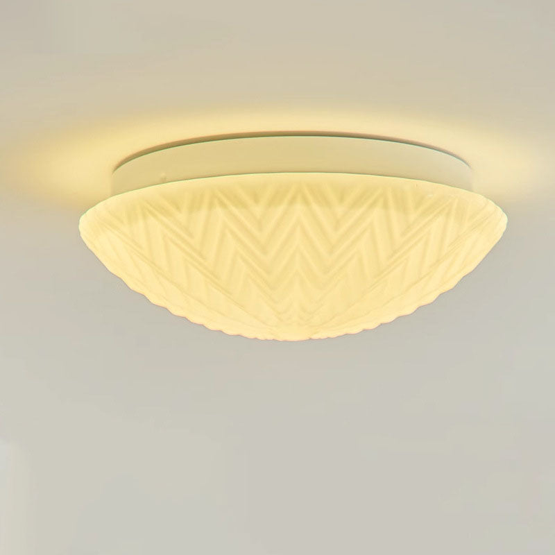 Plafonnier encastré LED à abat-jour rond en verre minimaliste moderne pour le salon 