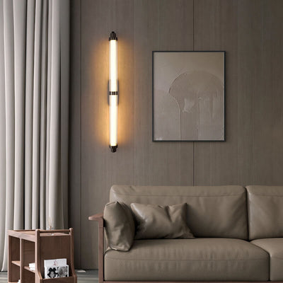 Contemporary Scandinavian Cylindrical Stainless Steel Acrylic LED Wall Sconce Lamp For Living Room