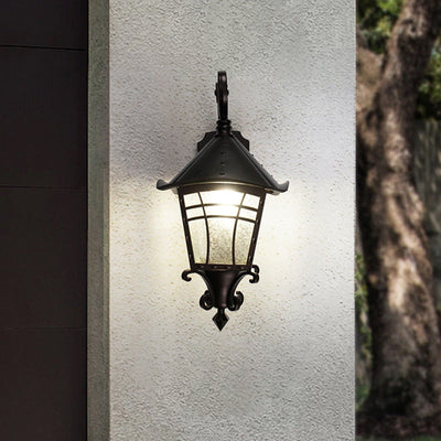 Traditionelle europäische wasserdichte Aluminiumglas-Kegelzylinder-1-Licht-Wandleuchterlampe für die Außenterrasse 